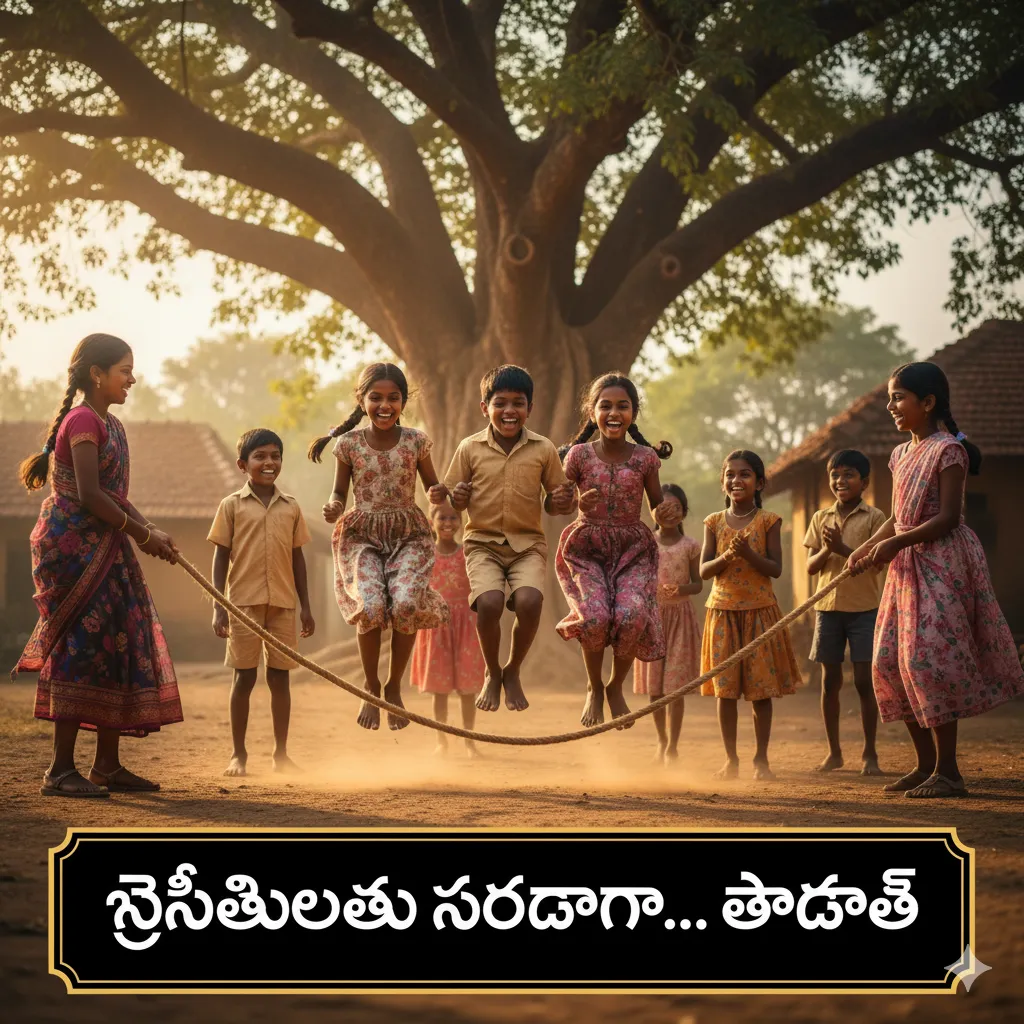 🤸‍♀️ స్నేహితులతో సరదాగా... గెంతించే జ్ఞాపకం – తాడాట (Jumping Memories – The Joy of Rope Skipping)